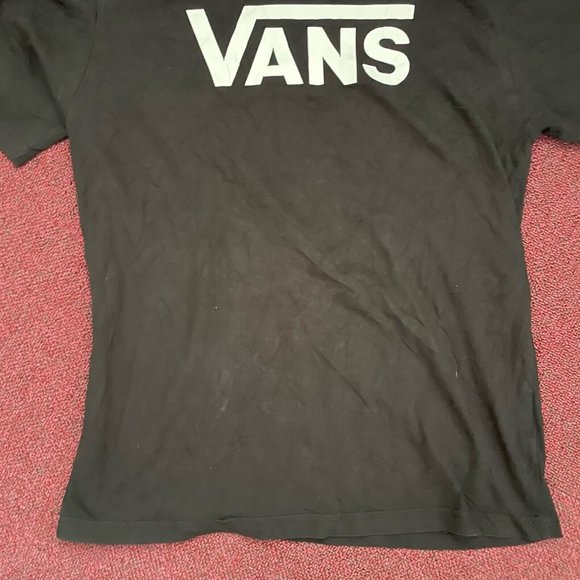 Vintage Vans White Logo Black Short Sleeved Graphic T-Shirt Size Mens XS - Picture 2 of 5